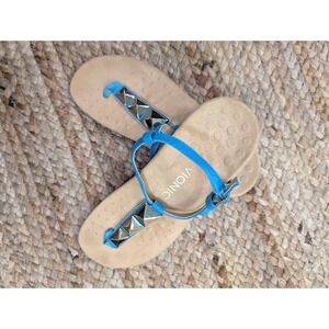 Vionic Rest Turquoise Studded Nala T Strap Sandals Women's Size 8